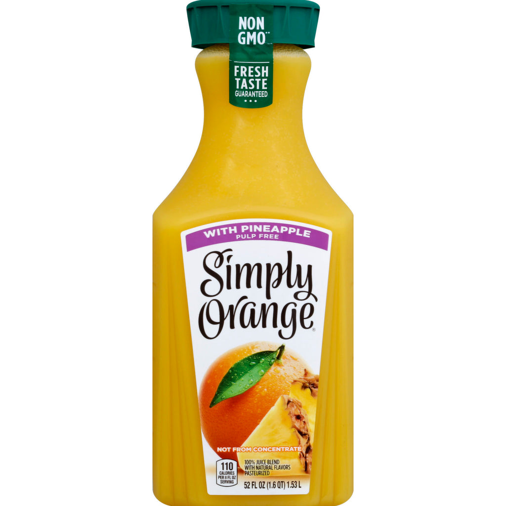 Simply Orange Pulp Free Orange Juice With Pineapple 59oz - GroceriesToGo Aruba | Convenient Online Grocery Delivery Services