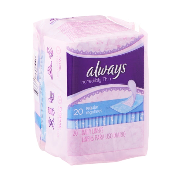 Always Incredibly Thin Daily Liners Regular - 20ct - GroceriesToGo Aruba | Convenient Online Grocery Delivery Services