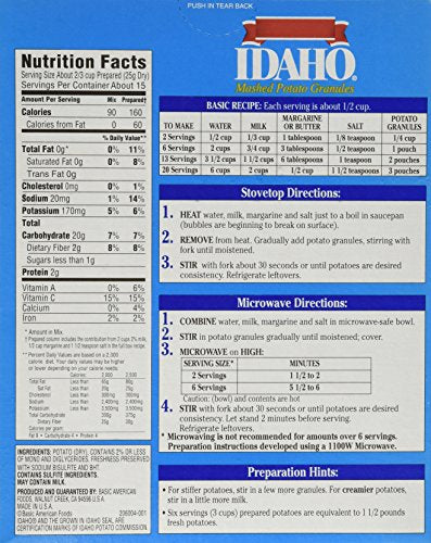 Idaho Mashed Potato Granules - 2ct - GroceriesToGo Aruba | Convenient Online Grocery Delivery Services