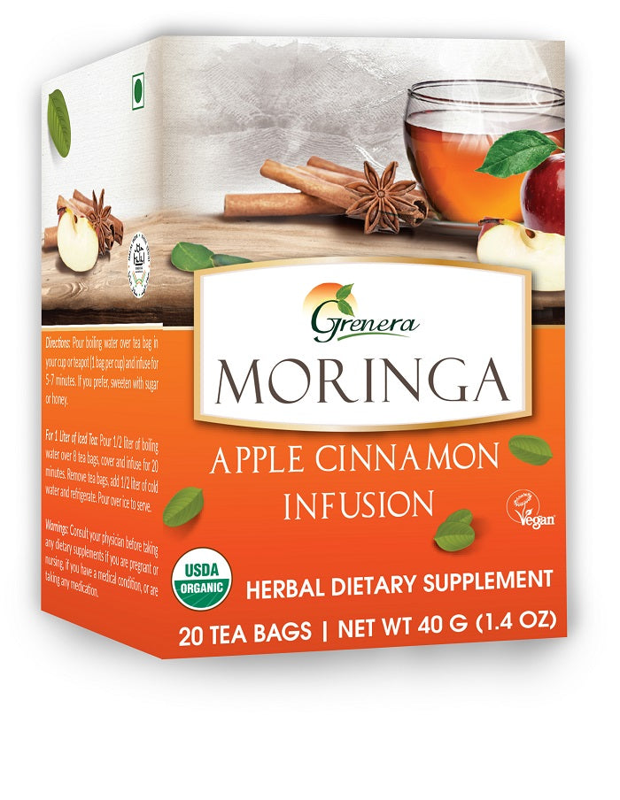 Mt Moringa Tea Apple & Cinnamon 37.5gr - GroceriesToGo Aruba | Convenient Online Grocery Delivery Services