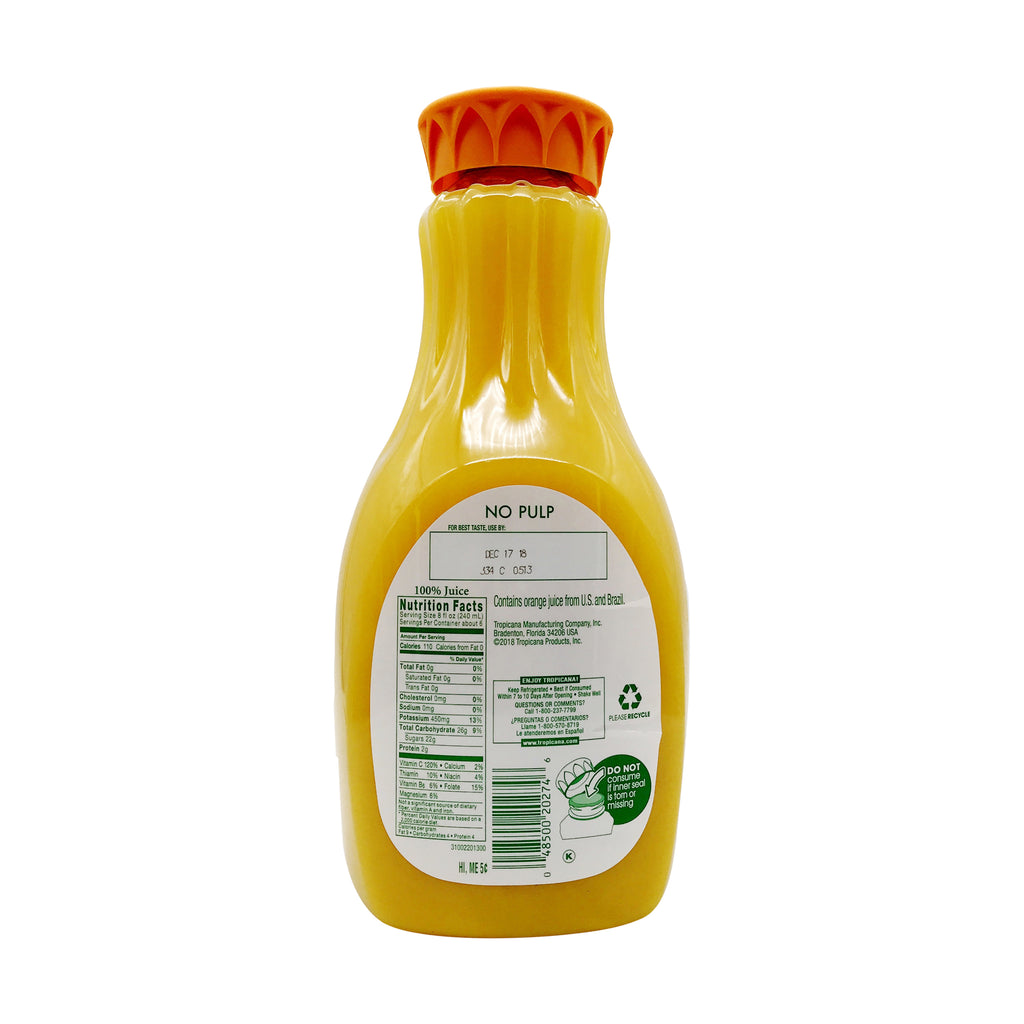 Tropicana 100% Orange Juice Original No Pulp - GroceriesToGo Aruba | Convenient Online Grocery Delivery Services