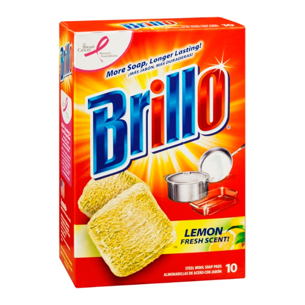Brillo Steel Wool Soap Pads Lemon Scent - 10ct - GroceriesToGo Aruba | Convenient Online Grocery Delivery Services